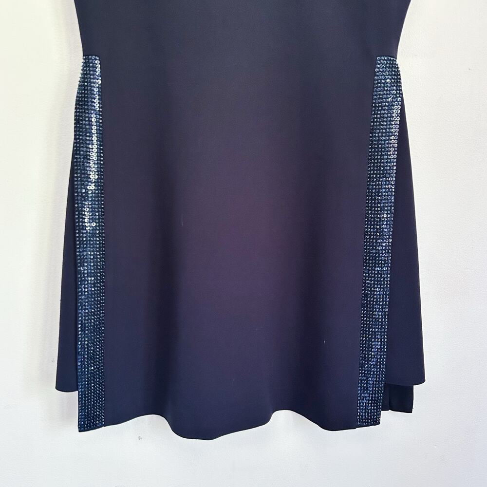 Ted Baker Beaded Sleeveless Dress Size 4 Navy - Picture 3 of 6